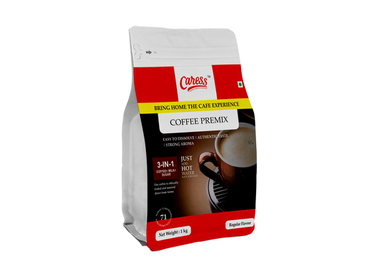 Caress Foods Instant Coffee Premix Light & Strong in Regular Flavors | Powder form | Healthy & Refreshing | Pack of 1kg |