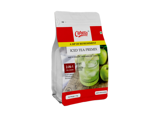 Caress Foods Instant Iced Tea Premix Green Apple flavor | Powder form | Healthy & Refreshing | Pack of 1kg |