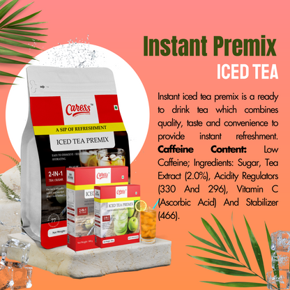 Caress Foods Instant Iced Tea Premix lemon flavor| Powder form | Healthy & Refreshing | Pack of 1kg |