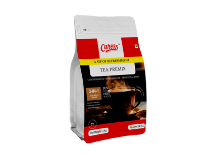 Caress Foods Instant Tea Premix Ginger flavor| Powder form | Healthy & Refreshing | Pack of 1kg |