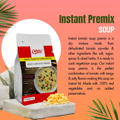 Caress Foods Instant Sweet Corn Soup Premix | Powder form | Healthy & Tasty| Pack of 1 kg |